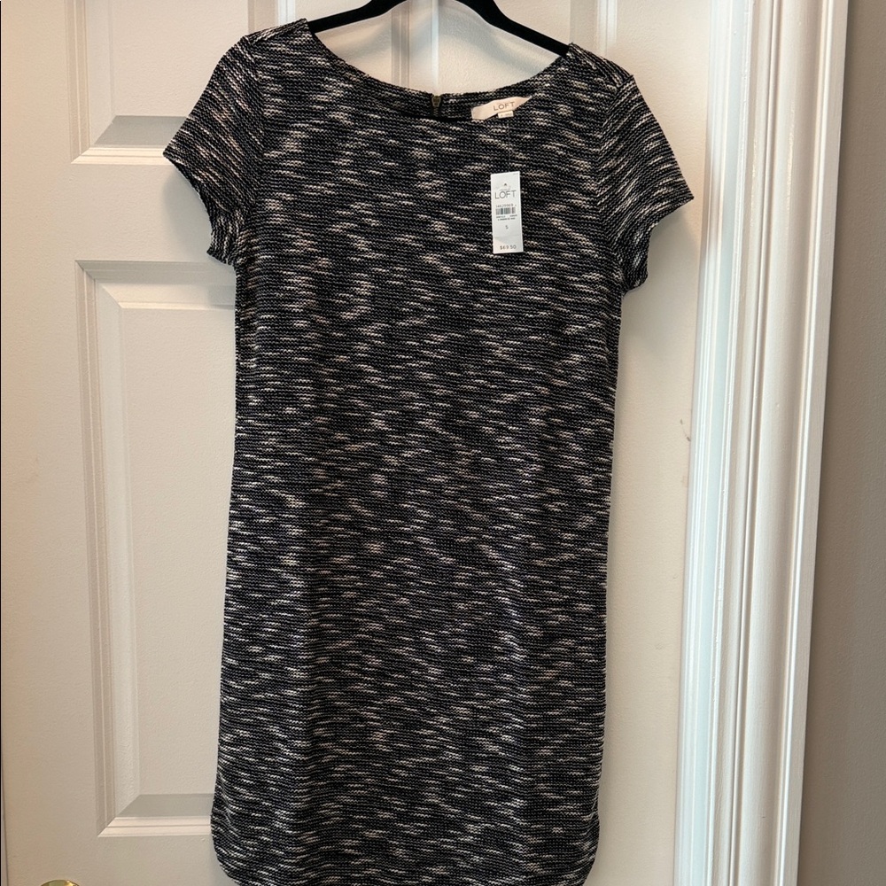 LOFT Monochrome Textured Mini Dress